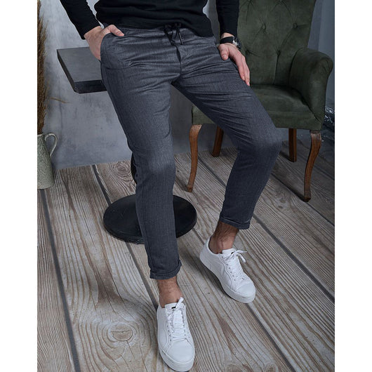 Pantalones Casuales para Hombre con Textura Sólida Otoño Invierno - Image 9