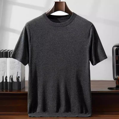 Camiseta Manga Corta Hombre Seda de Mora y Cachemira Suave Verano - Image 3