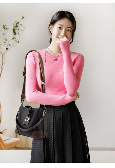 Bolso de Cuero Retro Estilo Bucket - Bandolera Suave y Versátil - Image 10