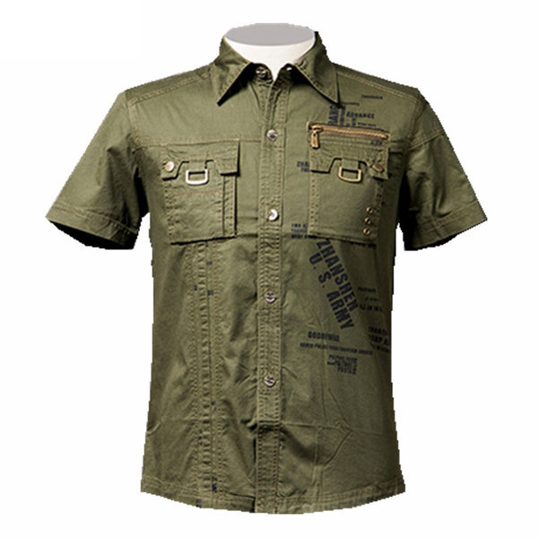 Camisa Militar Casual para Hombre