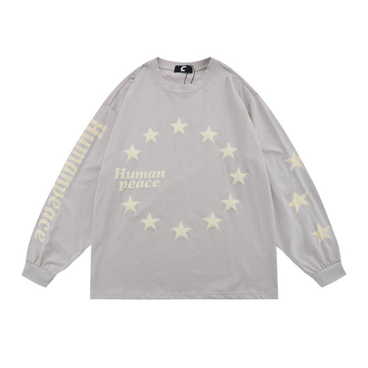 Playera Manga Larga Estrellas Estampado Espuma para Hombre - Image 9