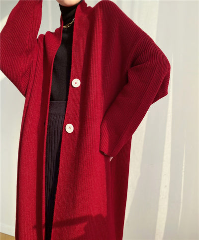 Cardigan Tipo Temperamento Largo Mujer Otoño Invierno - Image 14