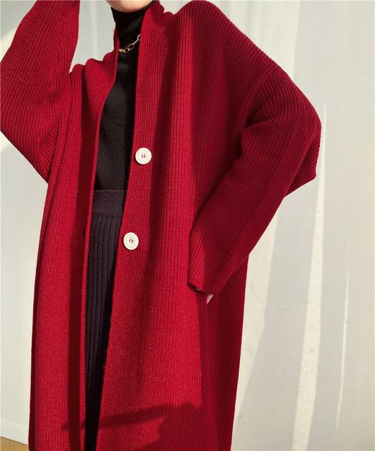 Cardigan Tipo Temperamento Largo Mujer Otoño Invierno - Image 14