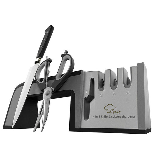 Afilador Cuatro en Uno para Cuchillos de Cocina Familiar