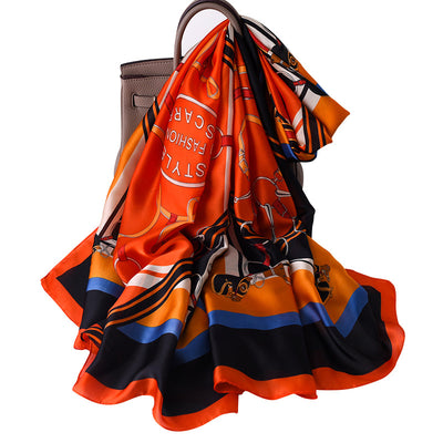 Pañuelo de Seda Estilo Occidental para Verano - Chal Estampado de Moda - Image 4
