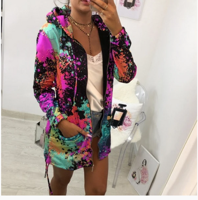 Sudadera con Capucha Estampada de Manga Larga - Modelo Largo Otoño Europa y EE.UU. - Image 5