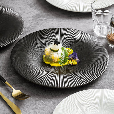 Plato Llano de Cerámica Porcelana Estilo Occidental Diseño Elegante - Image 3
