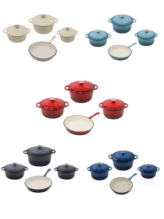 Juego de Cocina de Hierro Esmaltado: Sartén y Olla para Guisos - Image 13