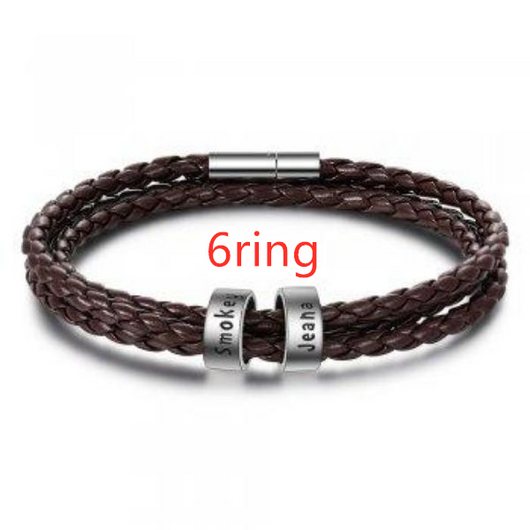 Pulsera de Cuero Trenzado Personalizada para Hombre con Nombre y Acero Inoxidable - Image 34
