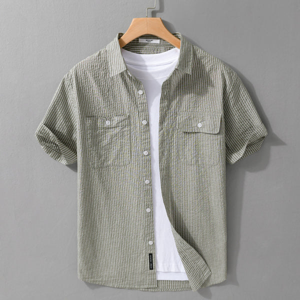 Camisa Casual de Algodón Manga Corta para Hombre - Versátil y Moderna