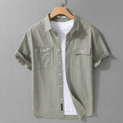 Camisa Casual de Algodón Manga Corta para Hombre - Versátil y Moderna - Image 2
