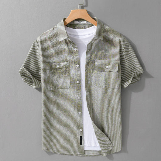 Camisa Casual de Algodón Manga Corta para Hombre - Versátil y Moderna - Image 2