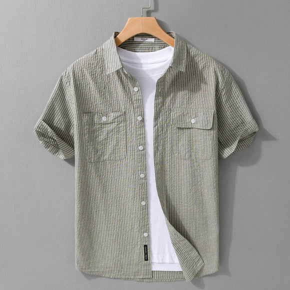 Camisa Casual de Algodón Manga Corta para Hombre - Versátil y Moderna