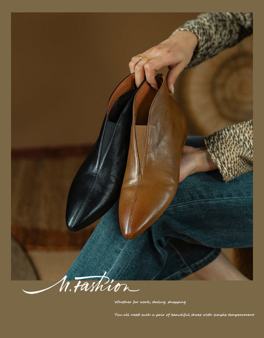 Botines Retro de Cuero con Tacón Bajo y Cierre Trasero - Image 10