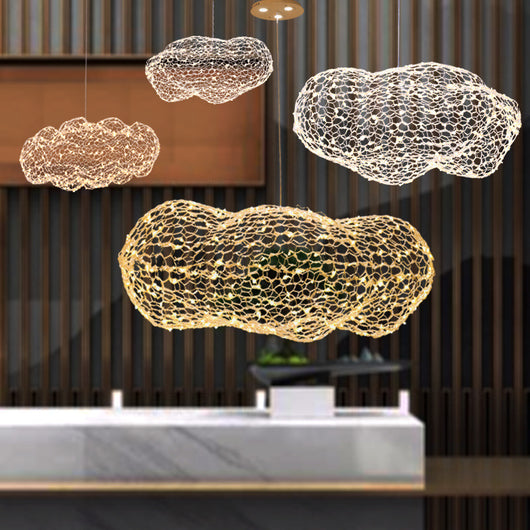 Lámpara Colgante Industrial Nube de Malla Hierro para Restaurantes - Image 3