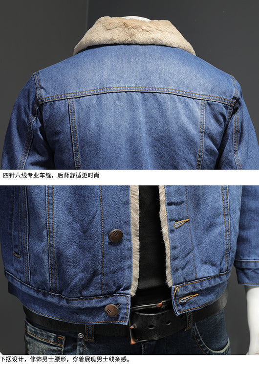 Chaqueta Denim Forrada Gruesa Estilo Japonés para Hombre - Image 17