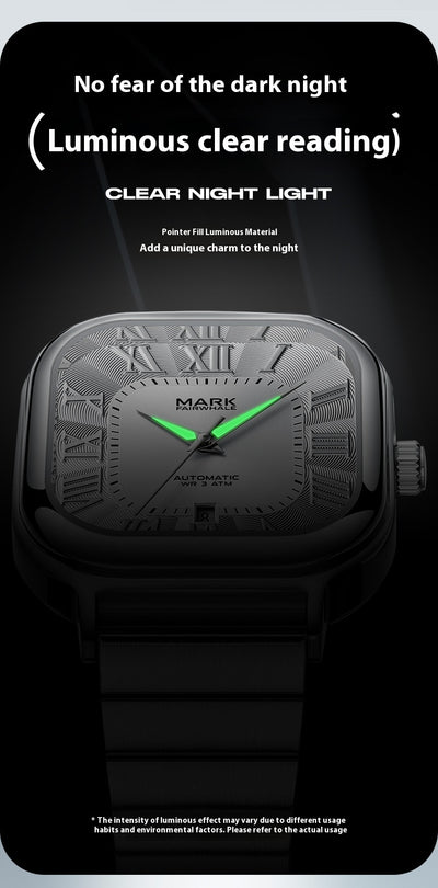 Reloj Mecánico Automático Cuadrado Resistente al Agua con Esfera Luminiscente - Image 20