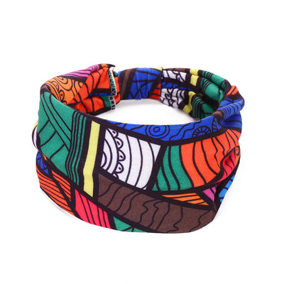 Banda Elástica Estampado Africano para Cabello - Diadema Deportiva Ancha Mujer Yoga - Image 6