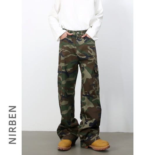 Pantalones Vaqueros Cargo Retro Camuflaje con Bolsillos Grandes - Image 4