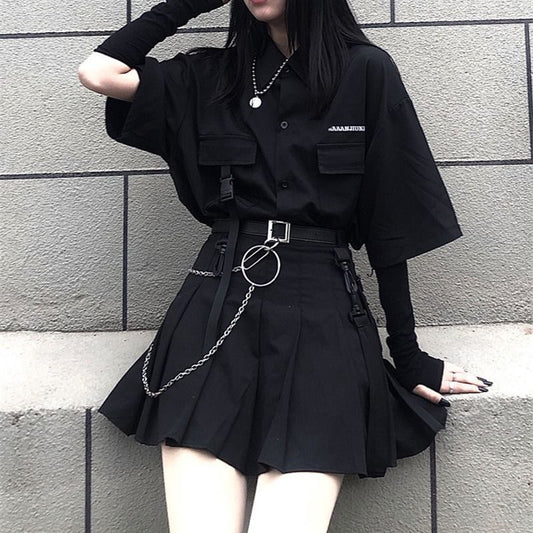 Conjunto de Dos Piezas con Camisa Boyfriend Oversize para Mujer