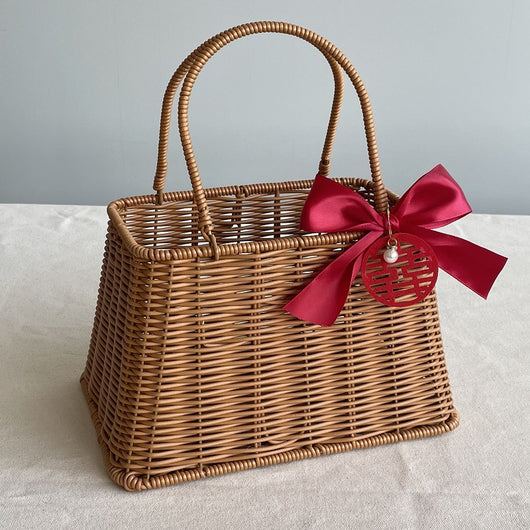 Canasta Tejida de Flores Hecha a Mano con Caja de Regalo - Image 2