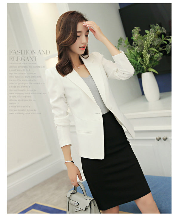Blazer Slim Coreano de Manga Larga para Mujer - Image 4