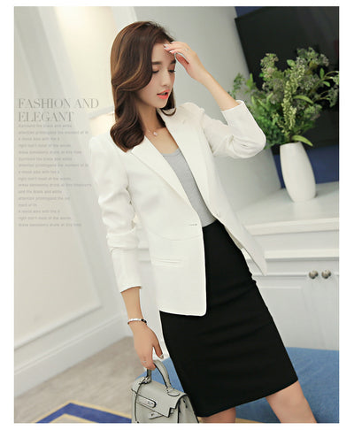 Blazer Slim Coreano de Manga Larga para Mujer - Image 4