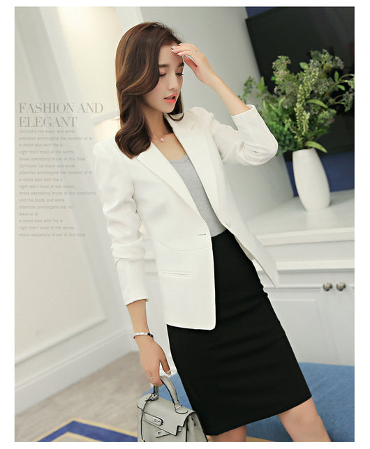 Blazer Slim Coreano de Manga Larga para Mujer - Image 4