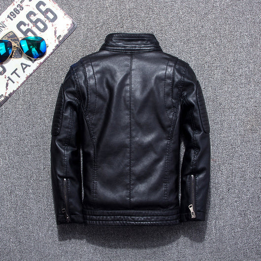 Chaqueta de Cuero Casual para Niños - Diseño Liso Moderno - Image 19