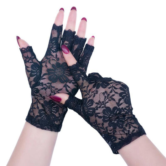 Guantes de Encaje sin Dedos con Protección Solar para Mujer Verano - Image 5