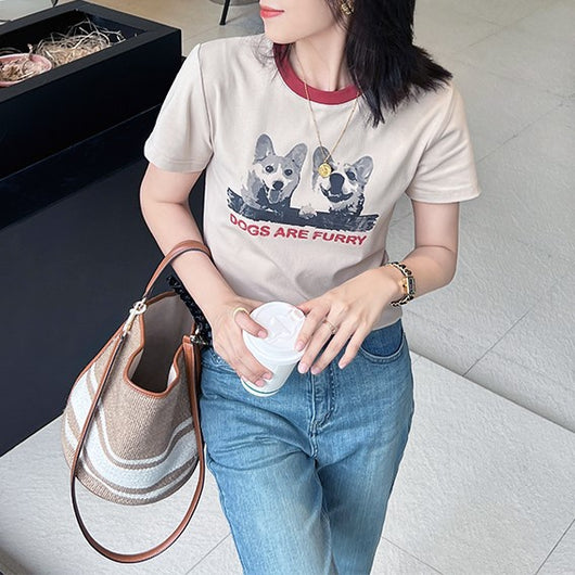Blusa Estampado Animal Cuello Redondo Manga Corta Ajustada - Image 5