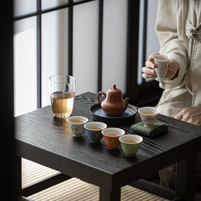 Juego de Té Artesanal en Arcilla Púrpura - Tetera y Tazas Pintadas a Mano - Image 3