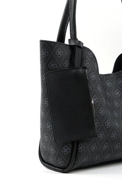 Bolso de Cuero Sintético Monogram Black SHK108 para Mujer con Billetera y Neceser - Image 3