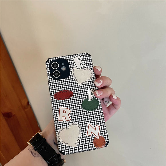 Funda Protectora Antigolpes Estampado Cuadrícula Alfabeto Inglés