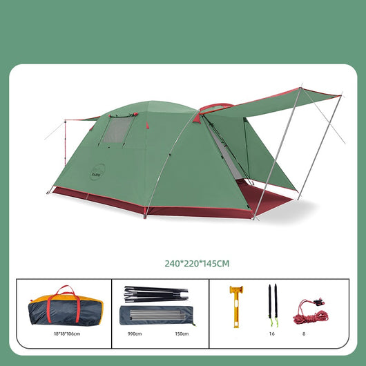 Tienda de Campaña 4 Personas Impermeable y Protección Solar - Camping Resistente - Image 16