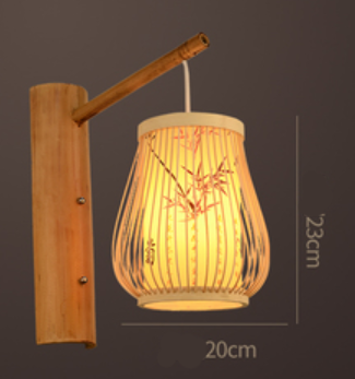 Lámpara de Pared de Bambú Tejido Estilo Chino Moderno - Image 17