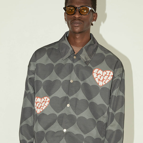 Chaqueta de Pareja con Estampado de Amor - Diseño Otoñal con Solapa Bordada