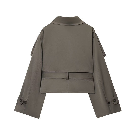 Abrigo Trench Coat Elegante para Mujer con Cuello Tipo Solapa - Image 2