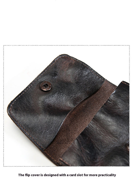 Billetera Corta de Cuero Vacuno Estilo Retro para Hombre - Image 23