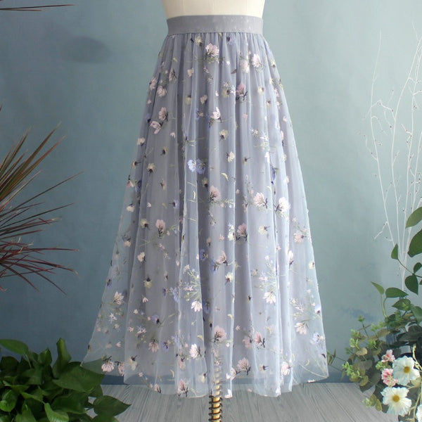 Falda Drapeada Multicapa con Malla Elegante para Mujer