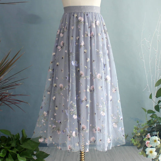 Falda Drapeada Multicapa con Malla Elegante para Mujer - Image 2