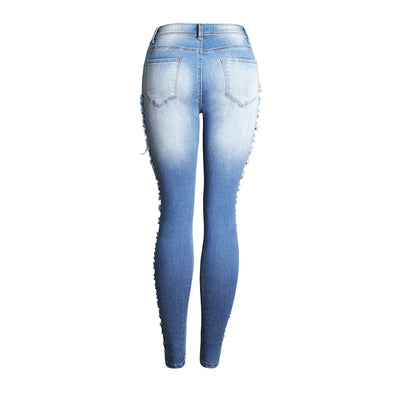 Pantalones Vaqueros Slim Fit Rotos para Mujer con Stretch - Image 2