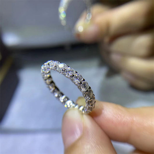 Anillo Apilable de Moissanita Color D - Brillo de Diamante Auténtico - Image 4