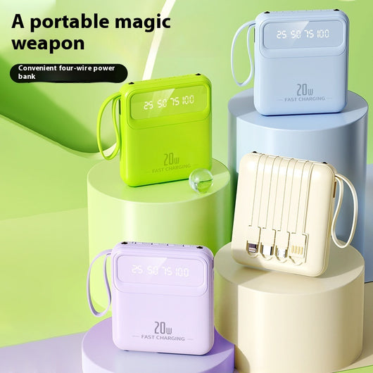 Batería Portátil de Gran Capacidad con 4 Puertos de Carga Rápida