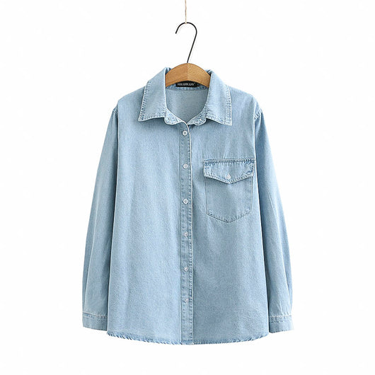 Camisa Denim Manga Larga con Bolsillo - Image 10