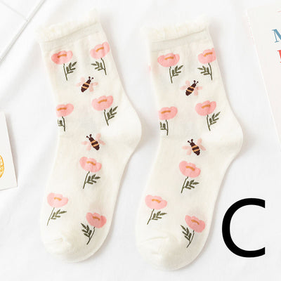 Calcetines Tubo Mujer Diseño Floral Japonés Universo - Image 10