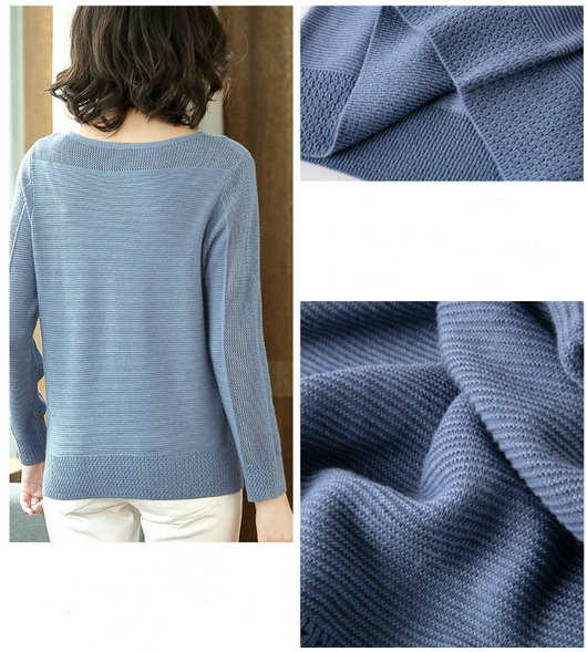 Suéter Tejido Ice Silk Cuello Redondo Manga Corta - Image 27