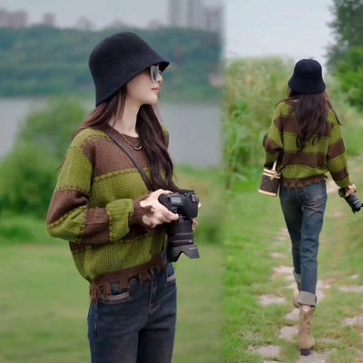 Blusa Coreana Casual con Detalles Calados y Empalmes - Image 2