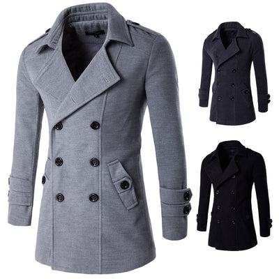Abrigo Casual de Manga Larga para Hombre - Color Sólido