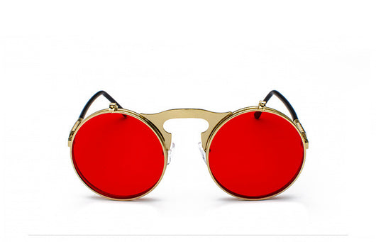 Gafas de Sol Steampunk Retro Abatibles Marco Redondo Metal - Image 11